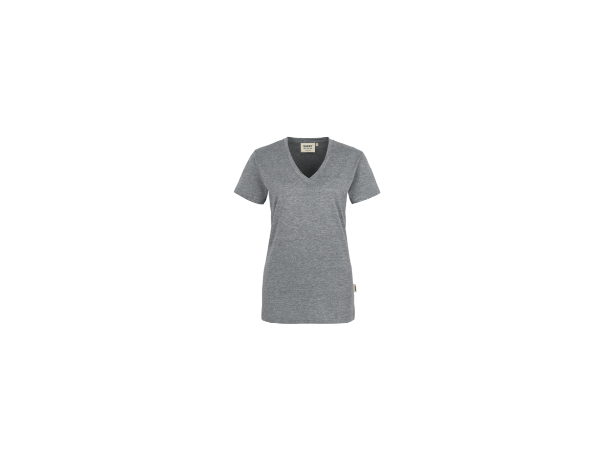 Damen-V-Shirt Classic XL grau meliert - 85% Baumwolle, 15% Viscose, 160 g/m²