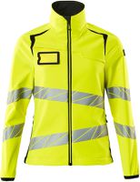 Soft Shell Jacke, Damenpassform, Gr. 2XL - hi-vis gelb/schwarz, 100% PES