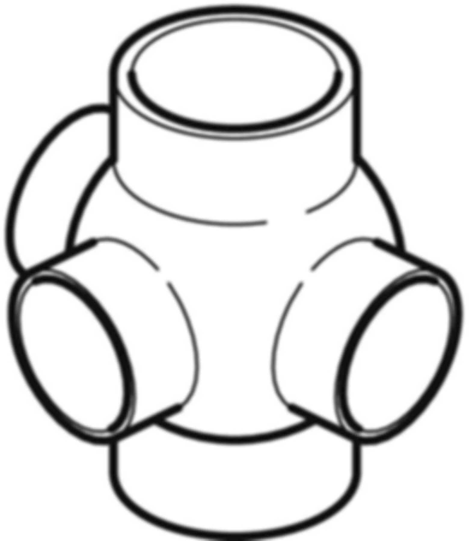 Geberit PE Mehrfach-Abzweig  90° - 3-teilig