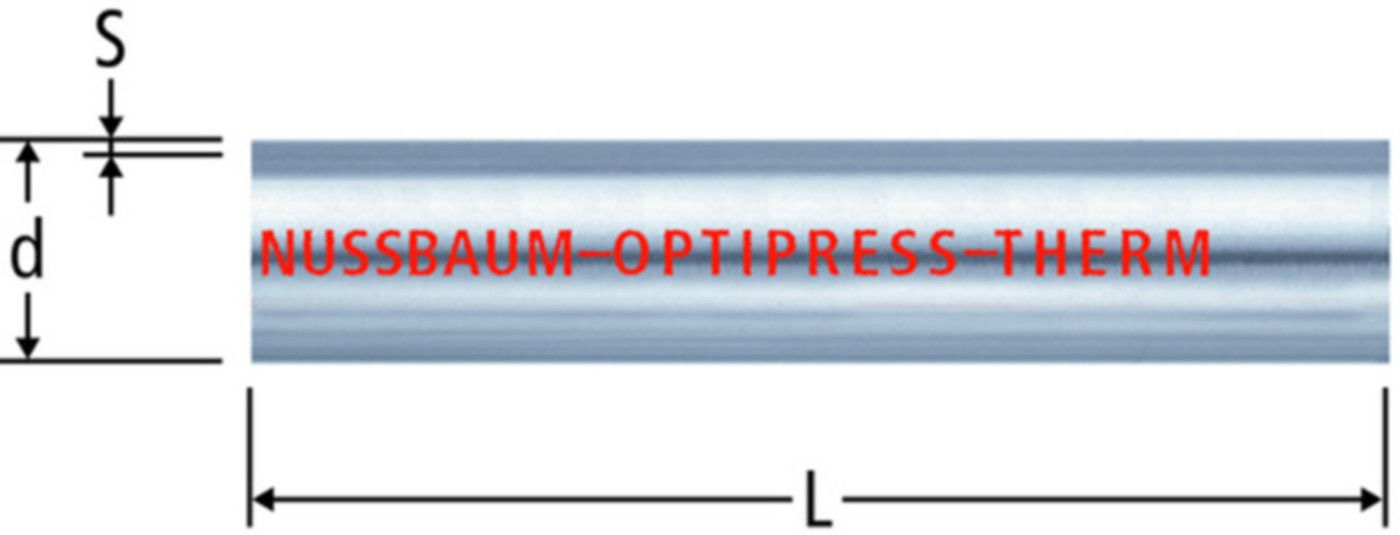 Optipress-Therm-Rohr, in Stangen à 6 m - mit durchgehender roter Linie