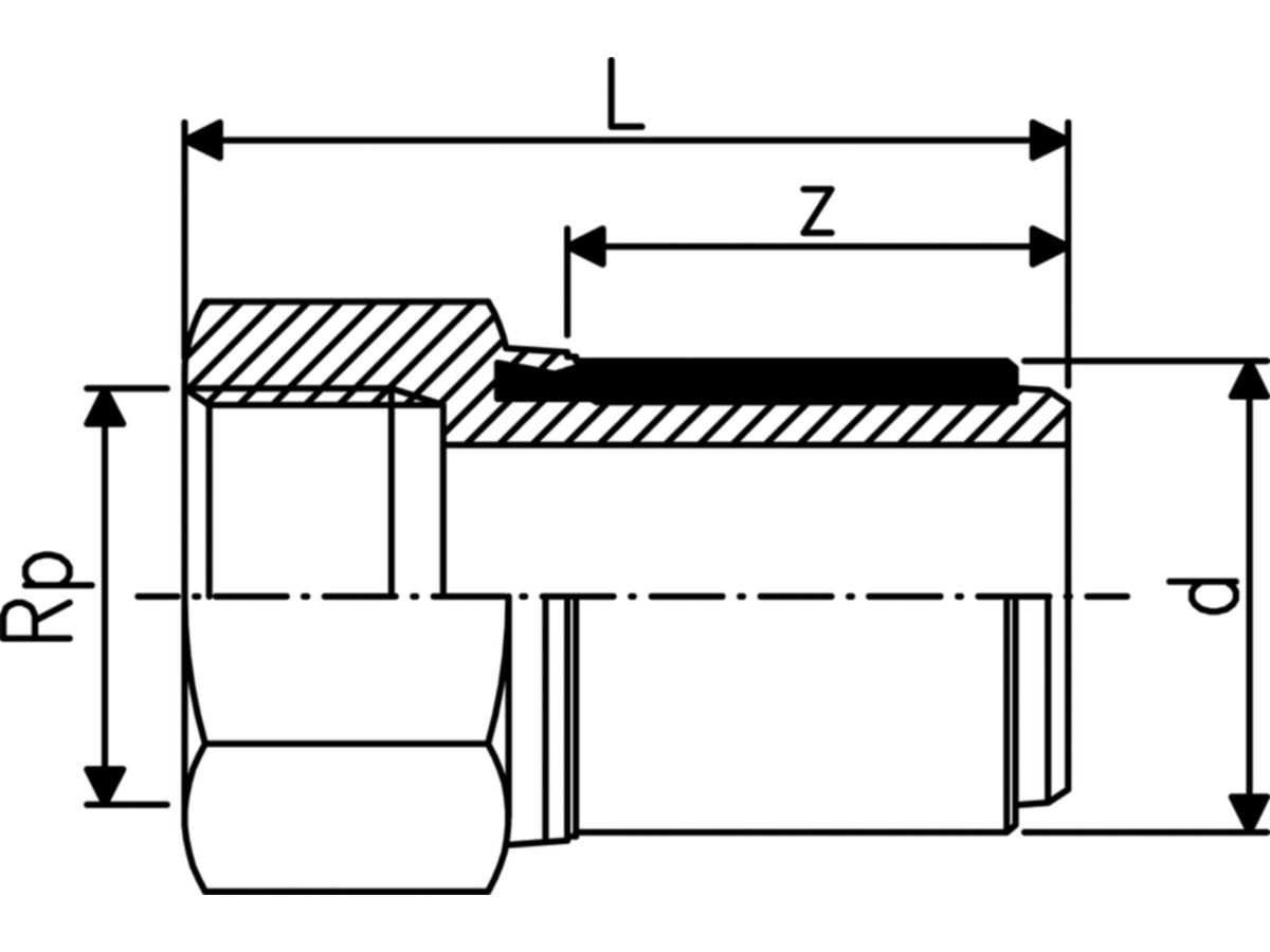 Übergangsadapter mit IG PE/Stahl ELGEF+ - 25-3/4"