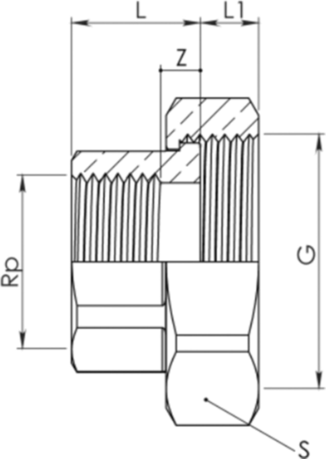 Rotgussverschaubung mit Innengewinde
