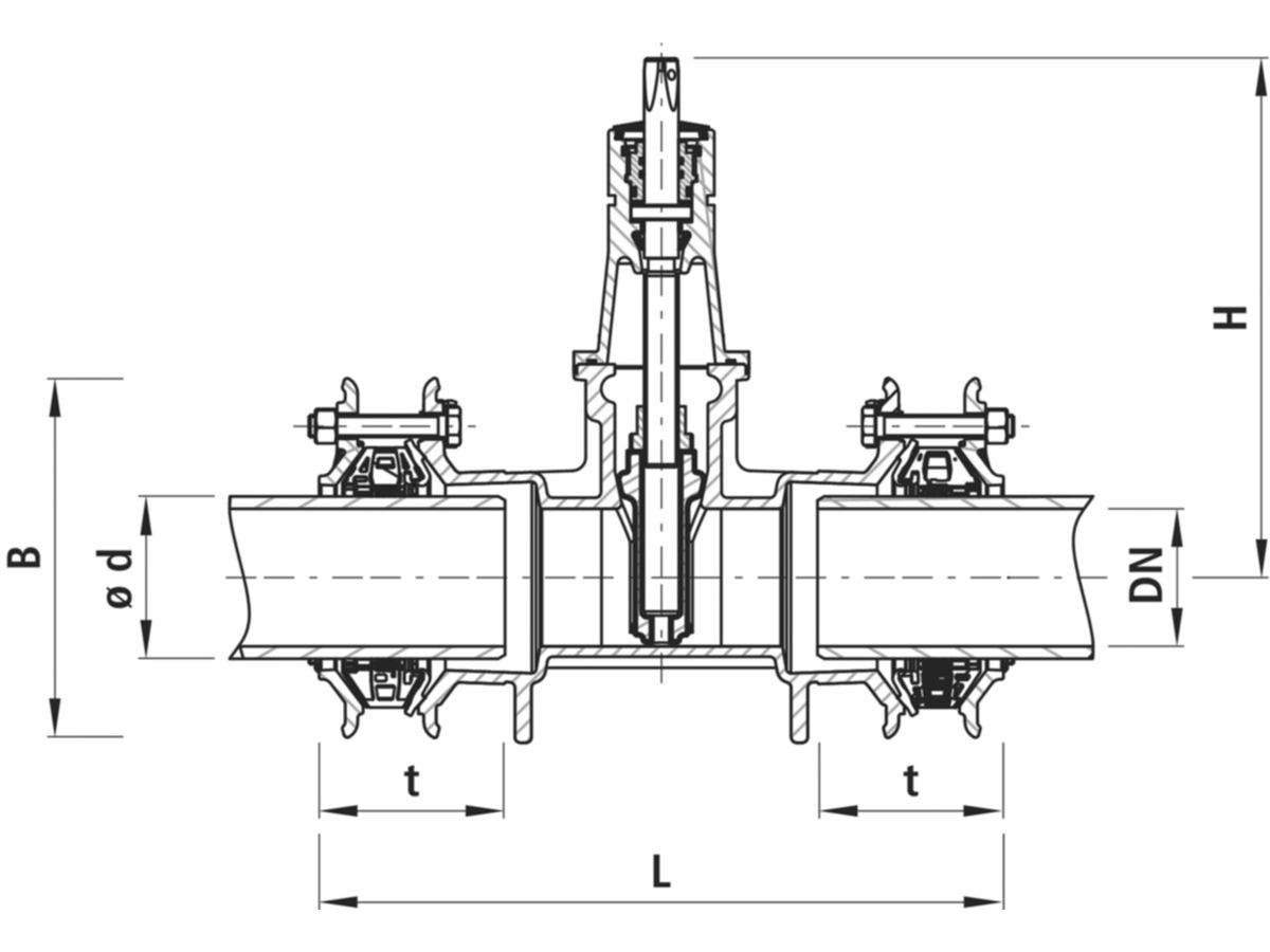 Mehrbereichsmuffenschieber - SYNOFLEX PN16
