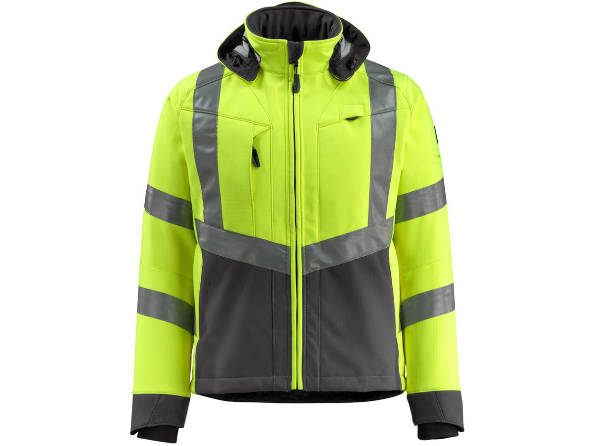 Soft-Shell Jacke Blackpool, Gr. M - hi-vis gelb/dunkelanthrazit, 100% PES