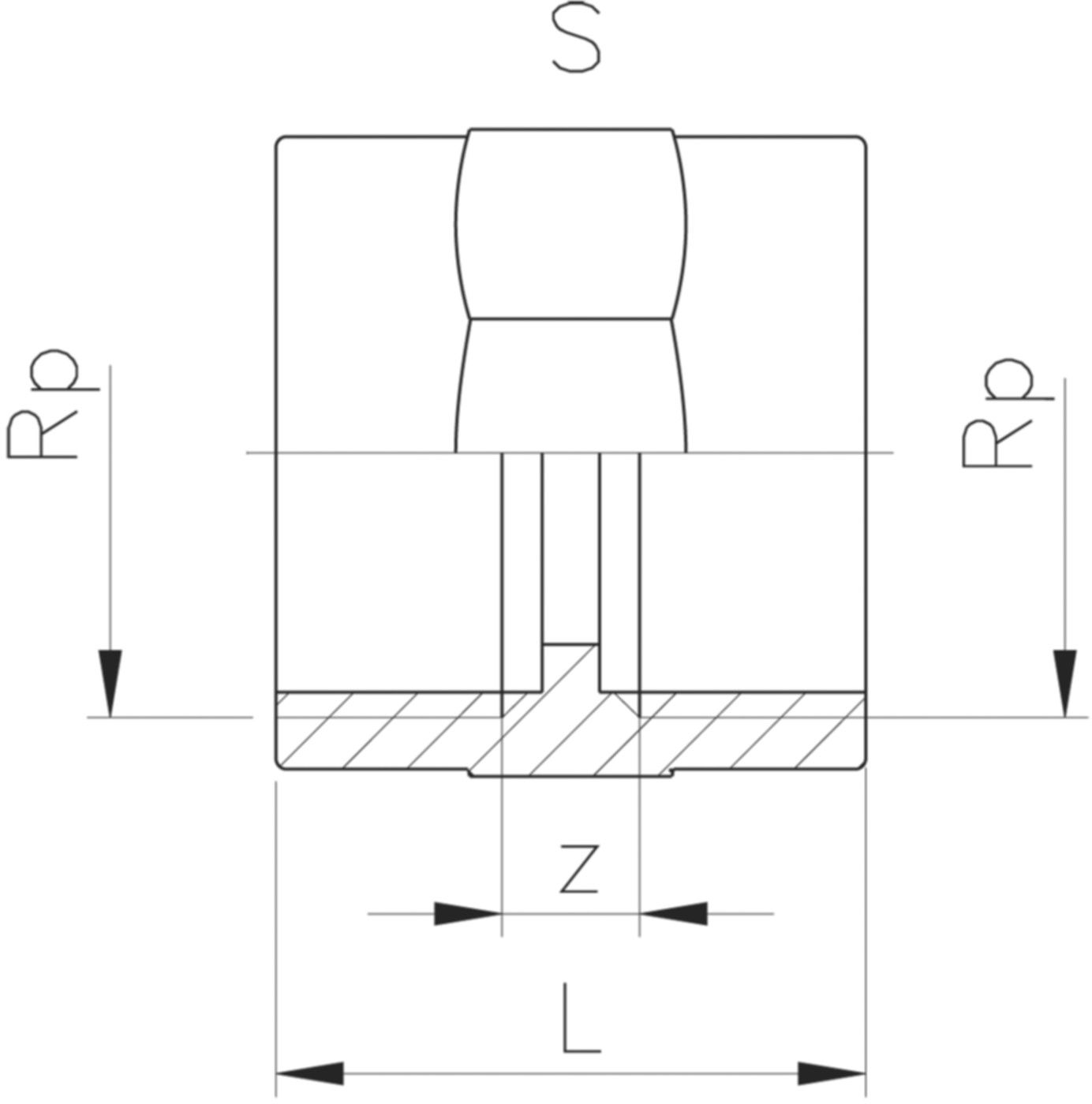 Muffe PVC-U Rp - mit Zylindrischem Rohr IG