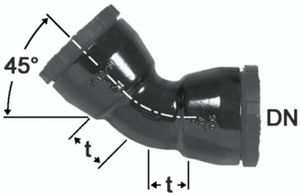 HD Bogen 45°, 2 Schraubmuffen - Fig. 2322a