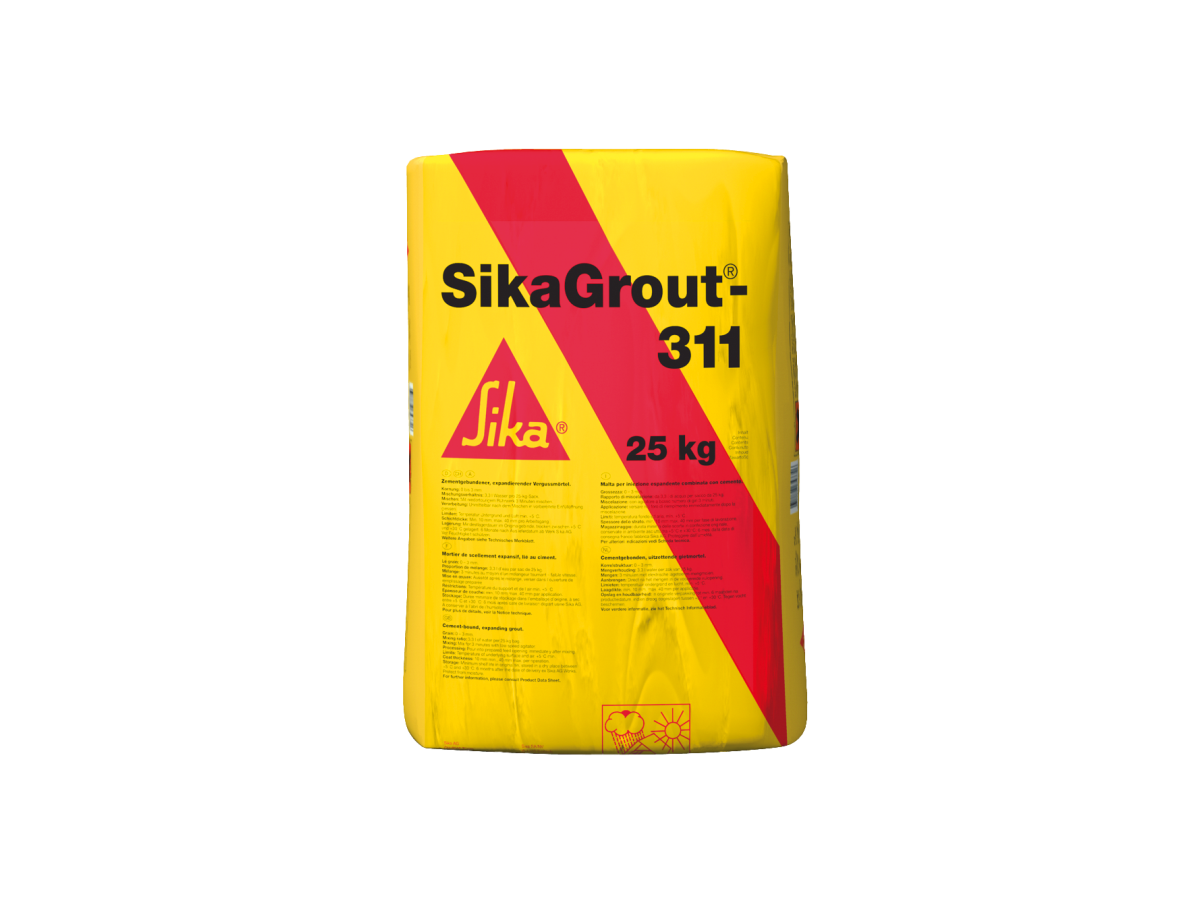 SikaGrout-311, 3-10mm à 25kg - 1-komponenten-Vergussmörtel fliessfähig