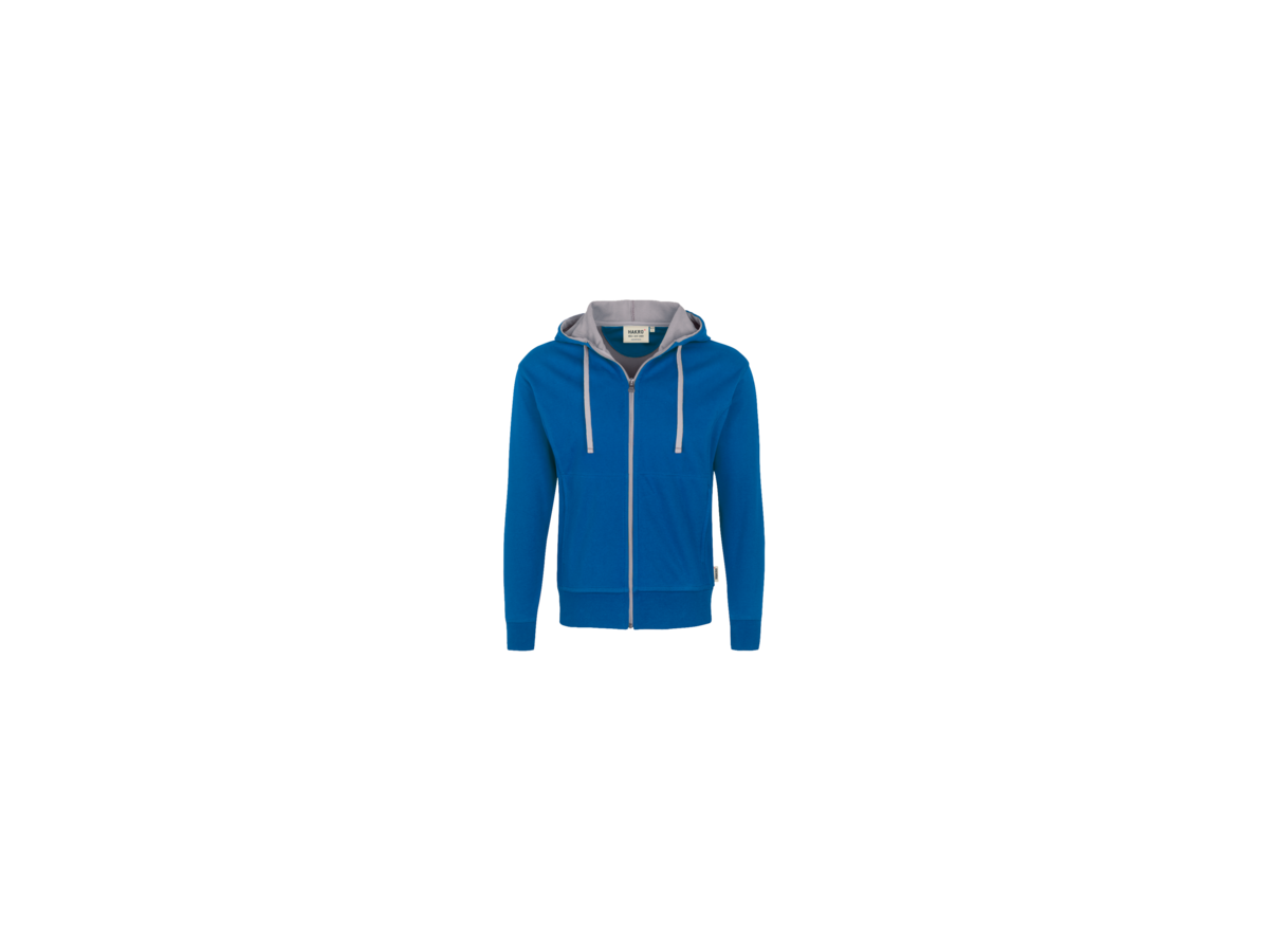 Kapuzenjacke Bonded L royalblau/silber - 55% Polyester, 45% Baumwolle, 340 g/m²