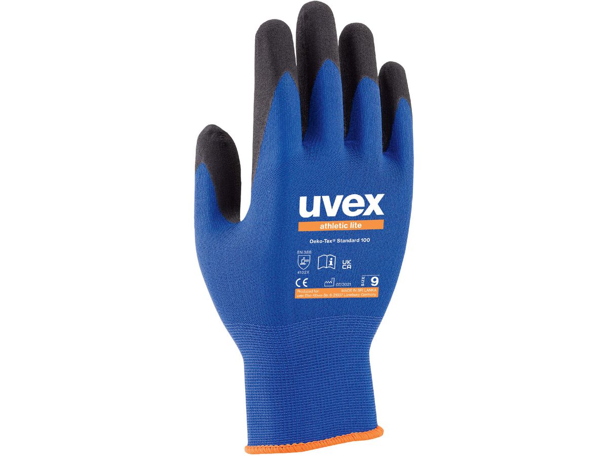 UVEX athletic lite Montagehandschuh - Gr. 8, blau/schwarz