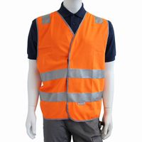 Sommer-Warnweste, leuchtorange EN 471 - Aus leichtem Polyestergewirke Gr. S-4XL