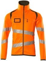 Fleecepullover mit Reissverschl. Gr. 2XL - hi-vis orange/moosgrün