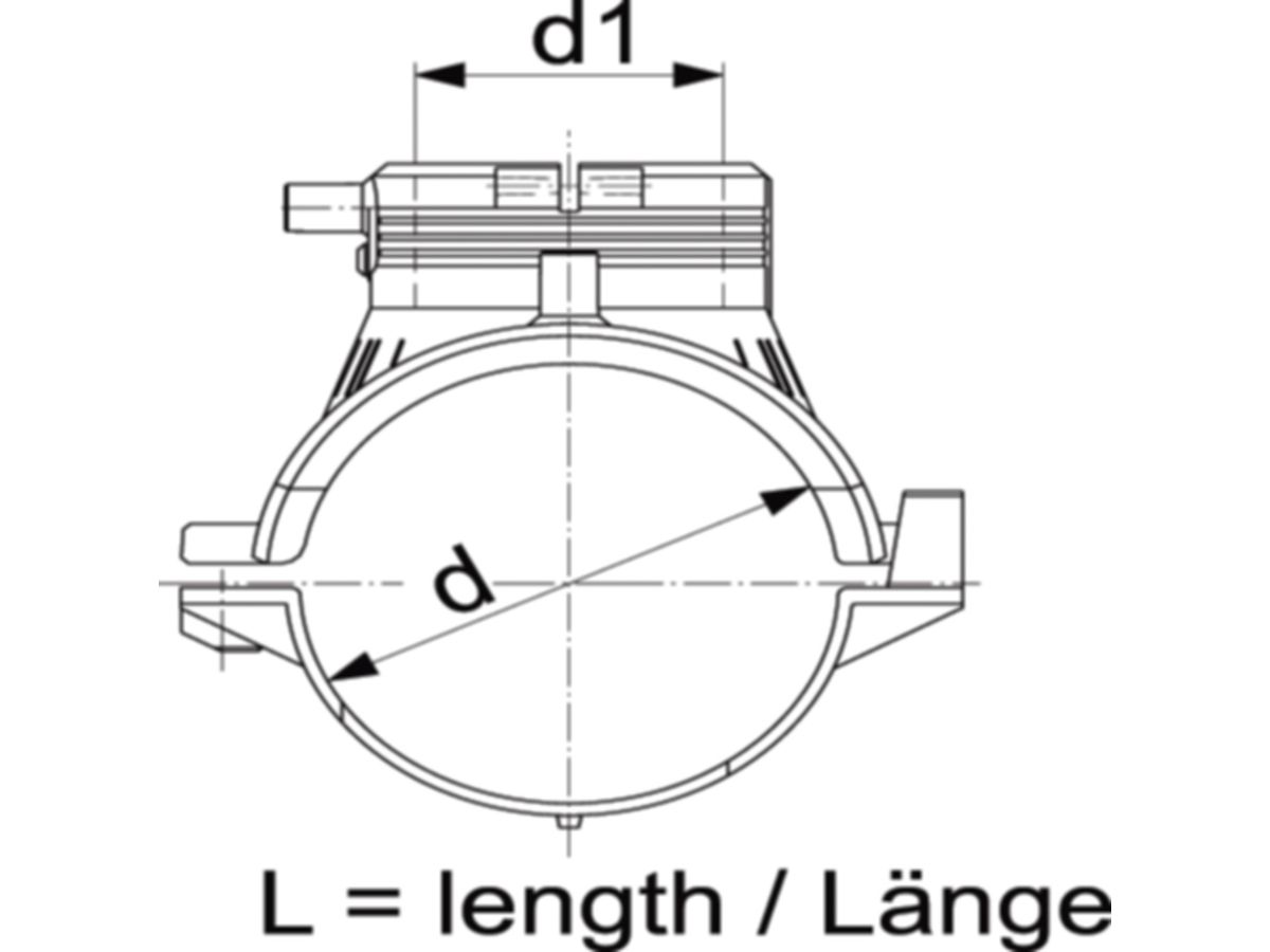 HDPE-Druck-Anschlussschelle 180/63 mm - ELGEF