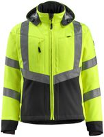 Soft-Shell Jacke Blackpool, Gr. 2XL - hi-vis gelb/schwarz, 100% PES