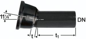 HD-Bogen 100 mm Fig. 2825 - 11° Steckmuffe und Spitzende