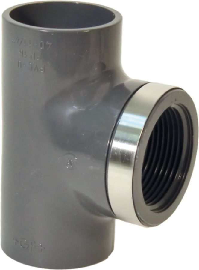 T 90° PVC-U metrisch - Druchgang mit Klebemuffen