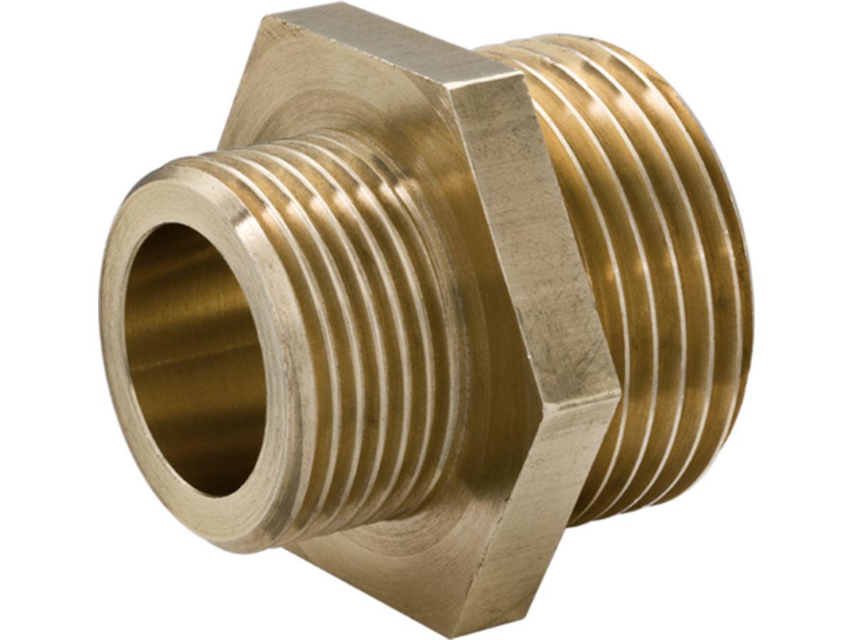 Doppelnippel reduziert 11/4" x 1" - flachdichtend Messing