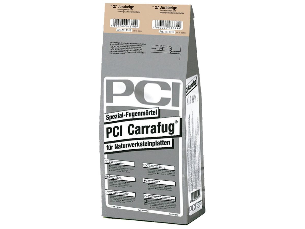 PCI Carrafug 22 sandgrau à 5 kg - Fugenmörtel für Natursteinplatten