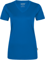 Damen-V-Shirt COOLMAX 2XL royalblau - 100% Polyester, 130 g/m²