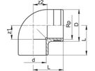 Winkel 90° PVC-U PN16 d40-11/4 - Metrisch