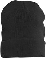 CLIQUE HUBERT Strickmütze schwarz - mit Umschlag, 100% Acryl