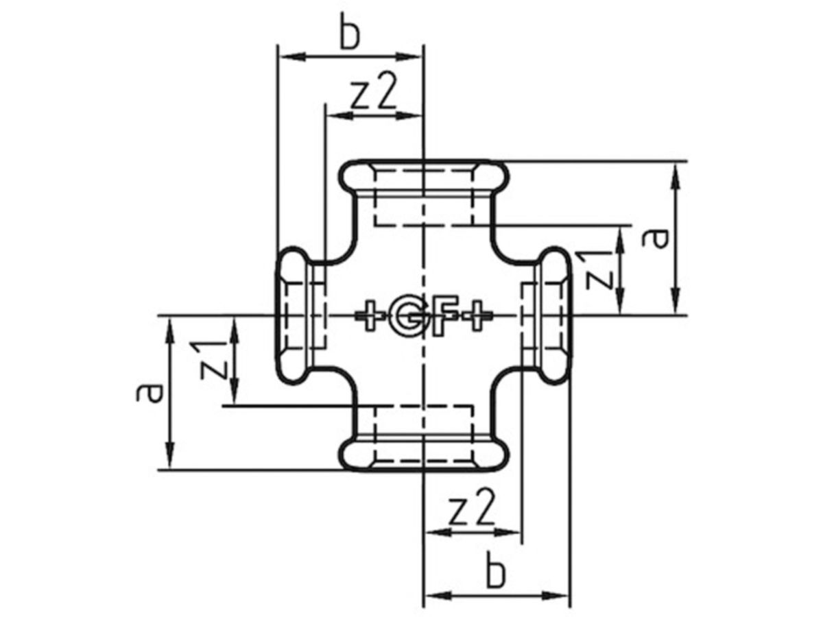 Kreuz +GF+ verz. 180 1/4"