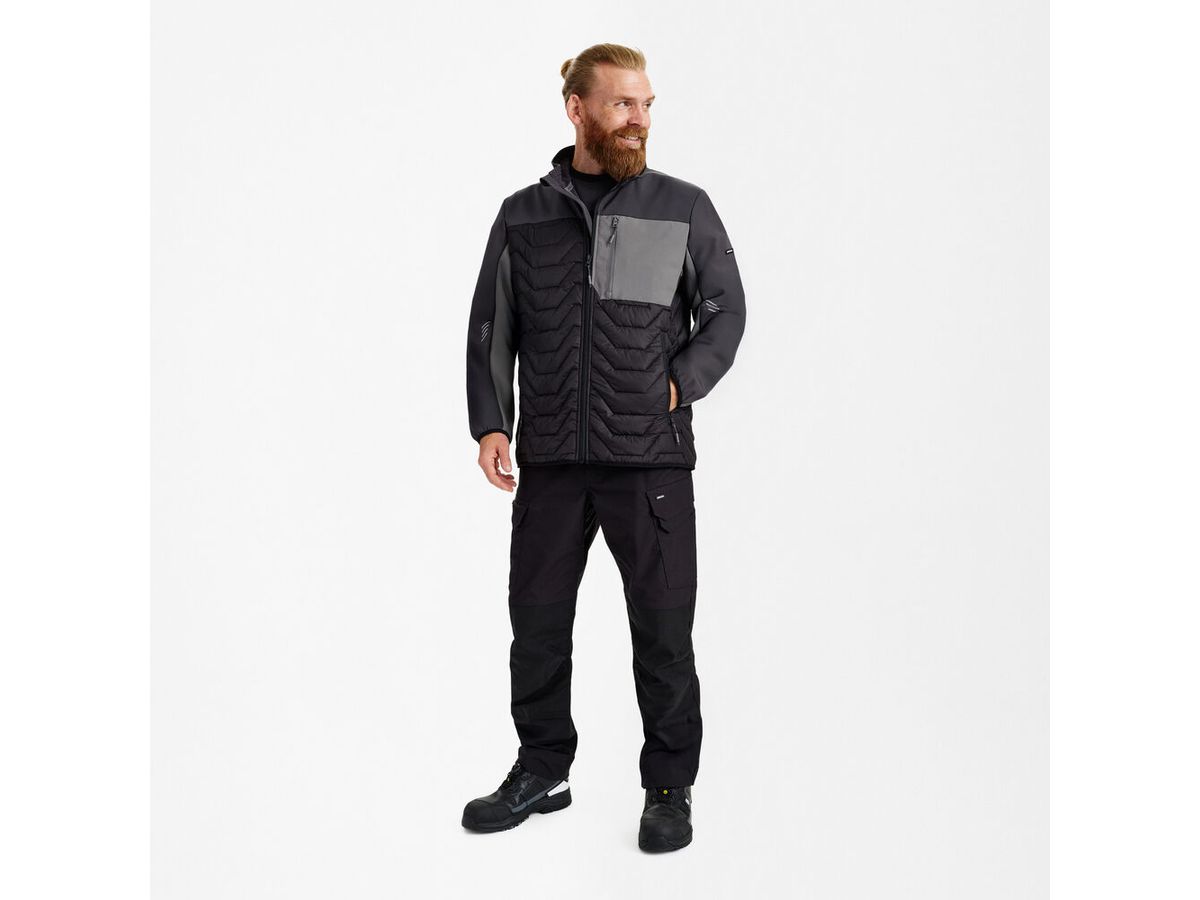 ENTIRE Steppjacke Gr. XL - Schwarz/Anthrazit Grau
