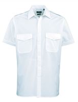 Pilot Shirt Shortsleeve, Gr. 42 (16H) - light blue, 65% PES / 35% CO, 105 g/m2
