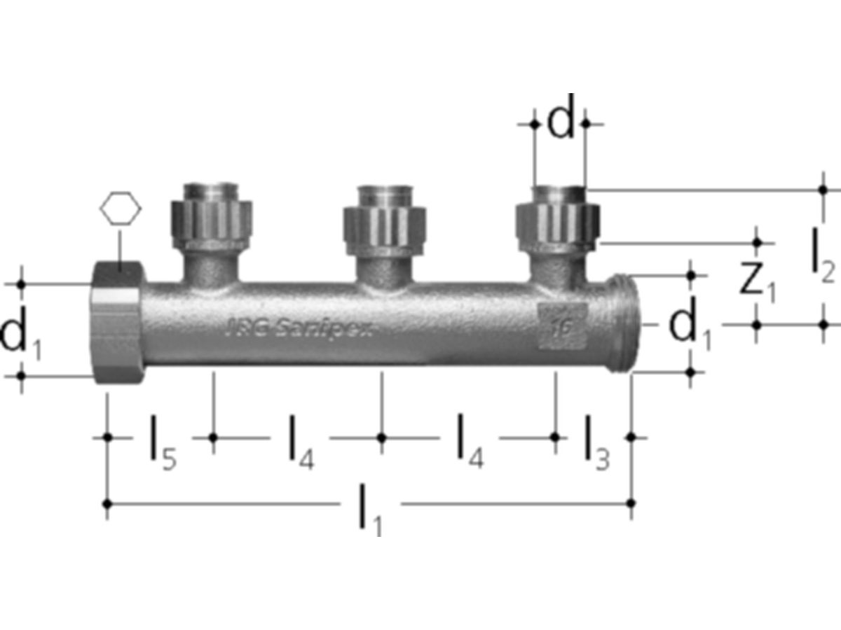 Sanipex Verteiler 3-fach