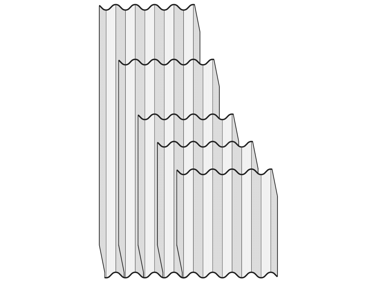 Welleternit Ondapress m/ES, Ant.N6512 - 920mm x 1250mm, Profil 177/51mm