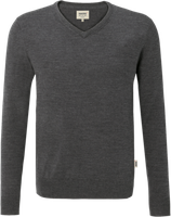 V-Pullover Merino Wool XL anth-mel. - 100% Merinowolle