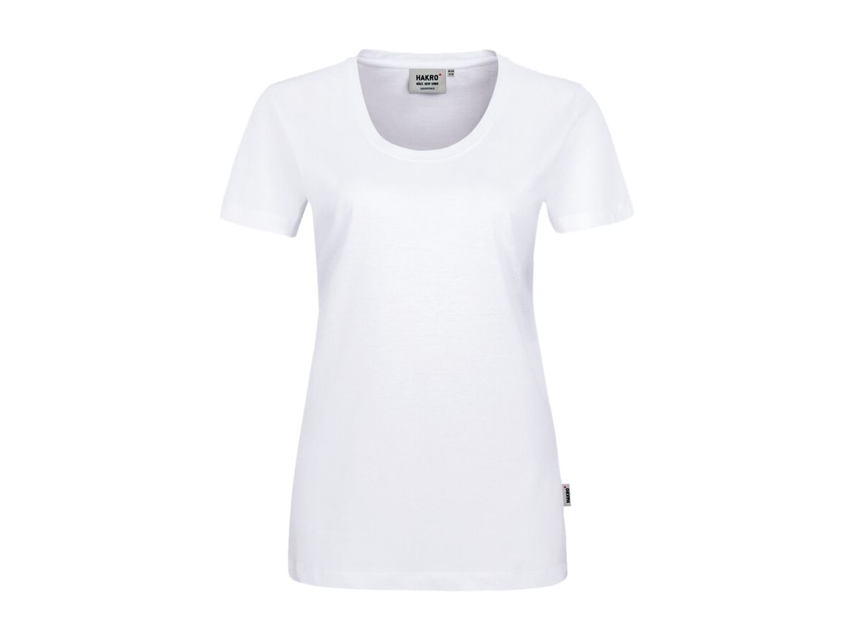 Klassisches T-Shirt mit femininem Rund- - hals-Ausschnitt. 100 % Baumw. Gr. XS-3XL