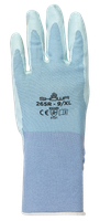 Blaue Nylon-Strickschutzhandschuhe - SHOWA 265, dünn, PU-beschichtet, Gr.L