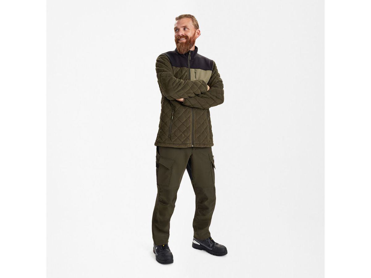 ENTIRE Gesteppte Fleecejacke Gr. 5XL - Forest Green/Schwarz