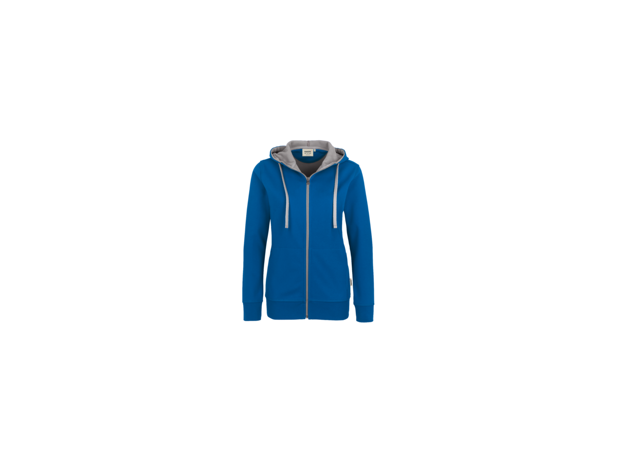 Damen-Kapuzenjacke Bonded 3XL - royalblau/silber, 75% PES/25% CO