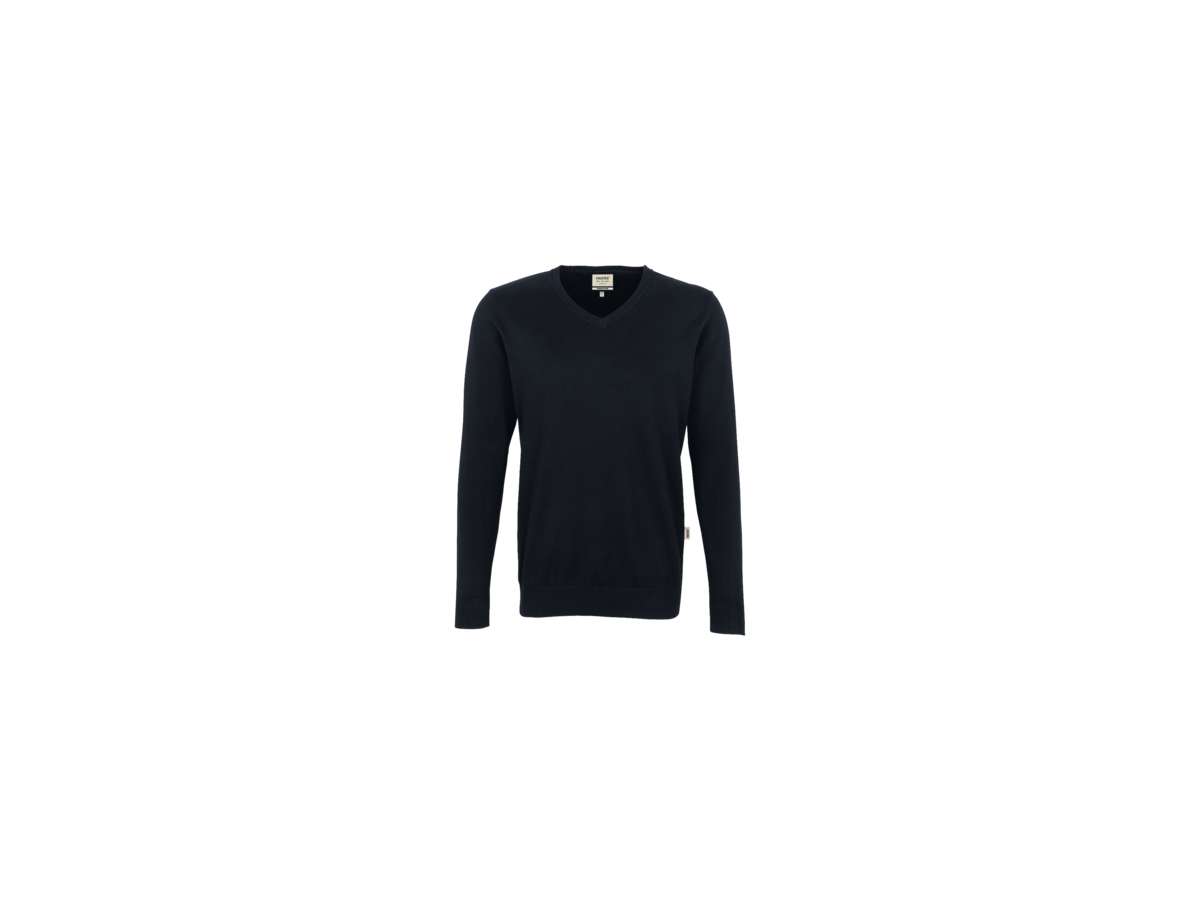 V-Pullover Premium-Cotton XS schwarz - 100% Baumwolle
