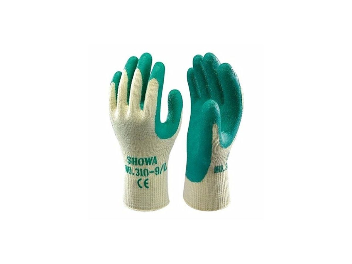 SHOWA Grip 310 Handschuh schwarz Gr. L - Latexbeschicht. atmungsaktiver Handrück.