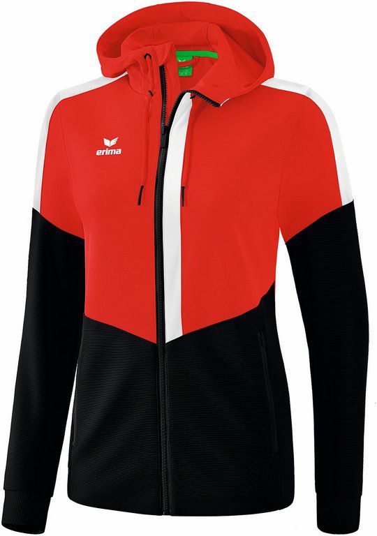 Squad Trainingsjacke mit Kapuze - rot/schwarz/weiss, 100% PES