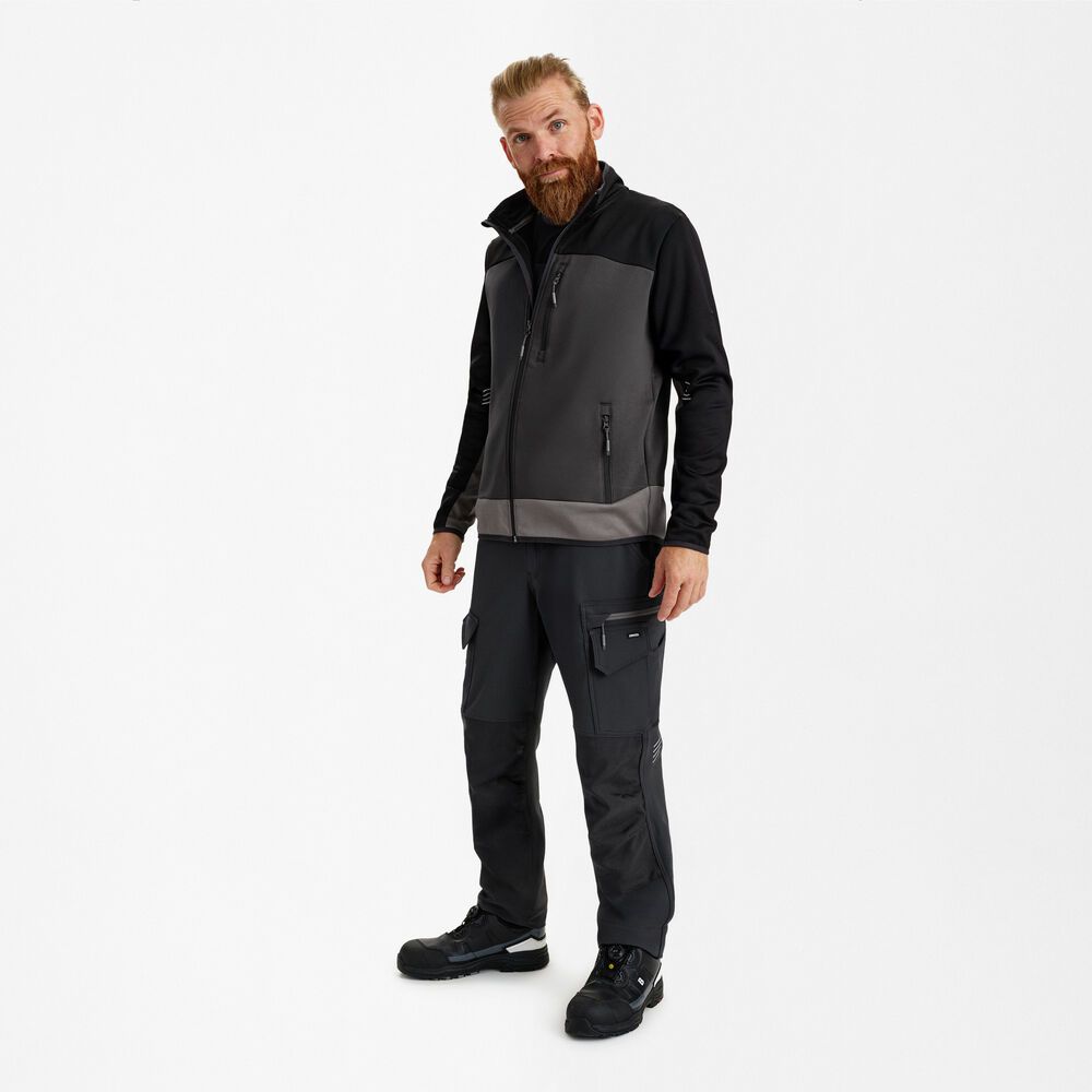 ENTIRE Midlayer-Cardigan Gr. M - Anthrazitgrau/Schwarz