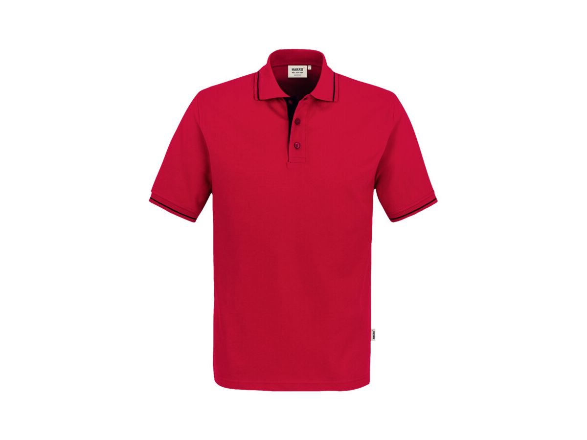 Poloshirt Casual rot/schwarz Gr. XL - 100% Baumwolle, 200 g/m²