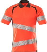 Polo-Shirt fluoreszierend, Gr. 2XLONE - hi-vis rot/dunkelanthrazit