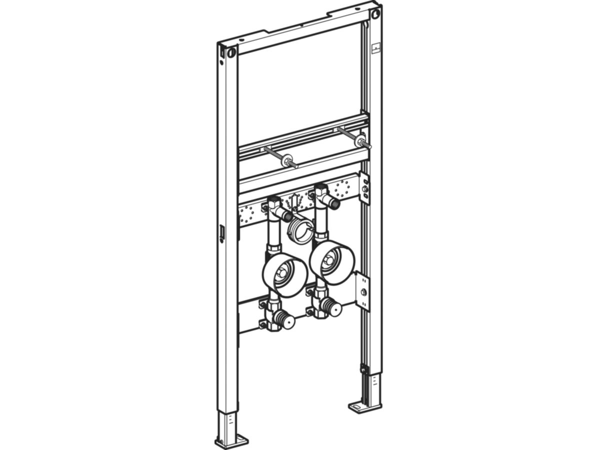 Geberit Duofix Element für Wascht. 112 - Standarmatur, mit zwei Wasserzählerstr.