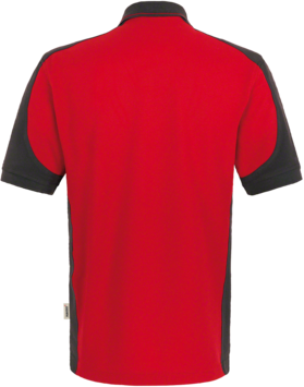 Poloshirt Contrast Perf. M rot/anthrazit - 50% Baumwolle, 50% Polyester
