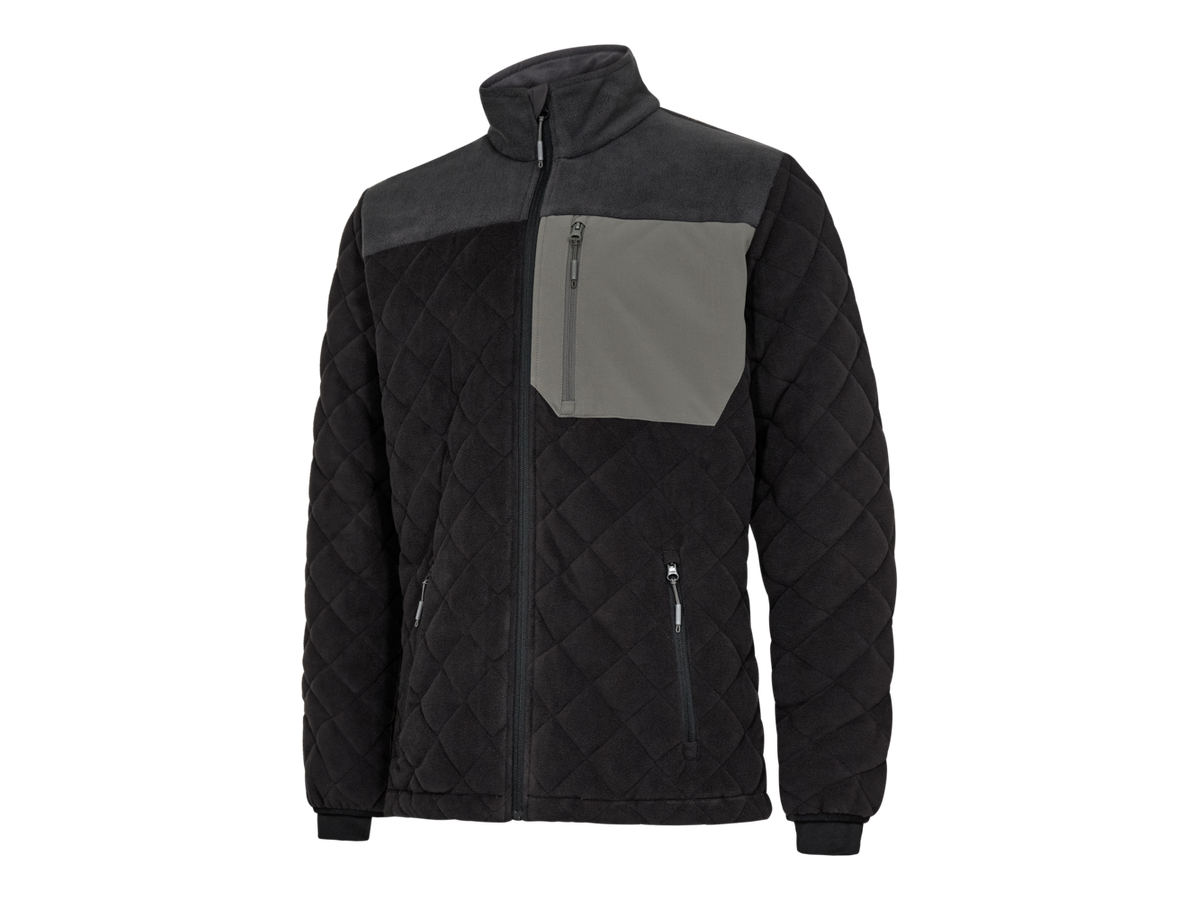 ENTIRE Gesteppte Fleecejacke Gr. 3XL - Schwarz/Anthrazit Grau