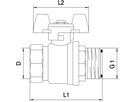 Kugelhahnen OVENTROP  1" x 3/4" - flachdichtend, für Edelstahlverteiler