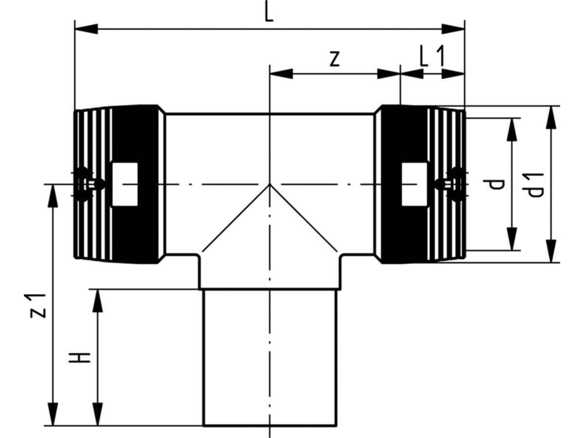 HDPE-Druck-Tee  ELGEF 32/32 mm