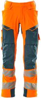 Hose mit Knietaschen, Stretch, Gr. 76C46 - hi-vis orange/dunkelpetroleum
