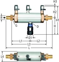 Systemtrenner BA PN 10 Nussbaum - mit Rohrverschraubung min. 2 bar