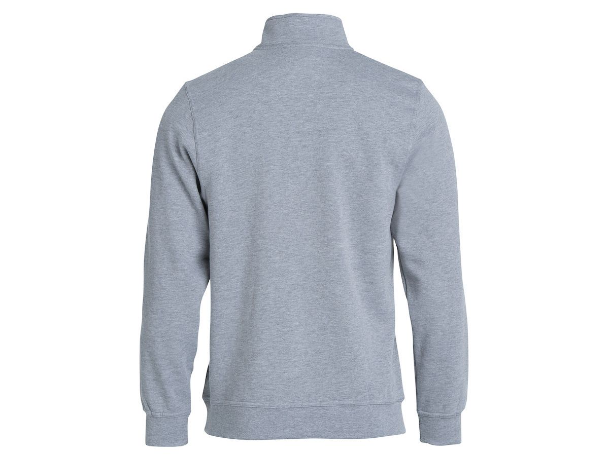 CLIQUE Basic Half Zip Gr. S - graumeliert, 65% PES / 35% CO, 280 g/m²