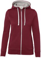 Damen Kapuzenjacke Bonded, Gr. 2XL - weinrot/silber