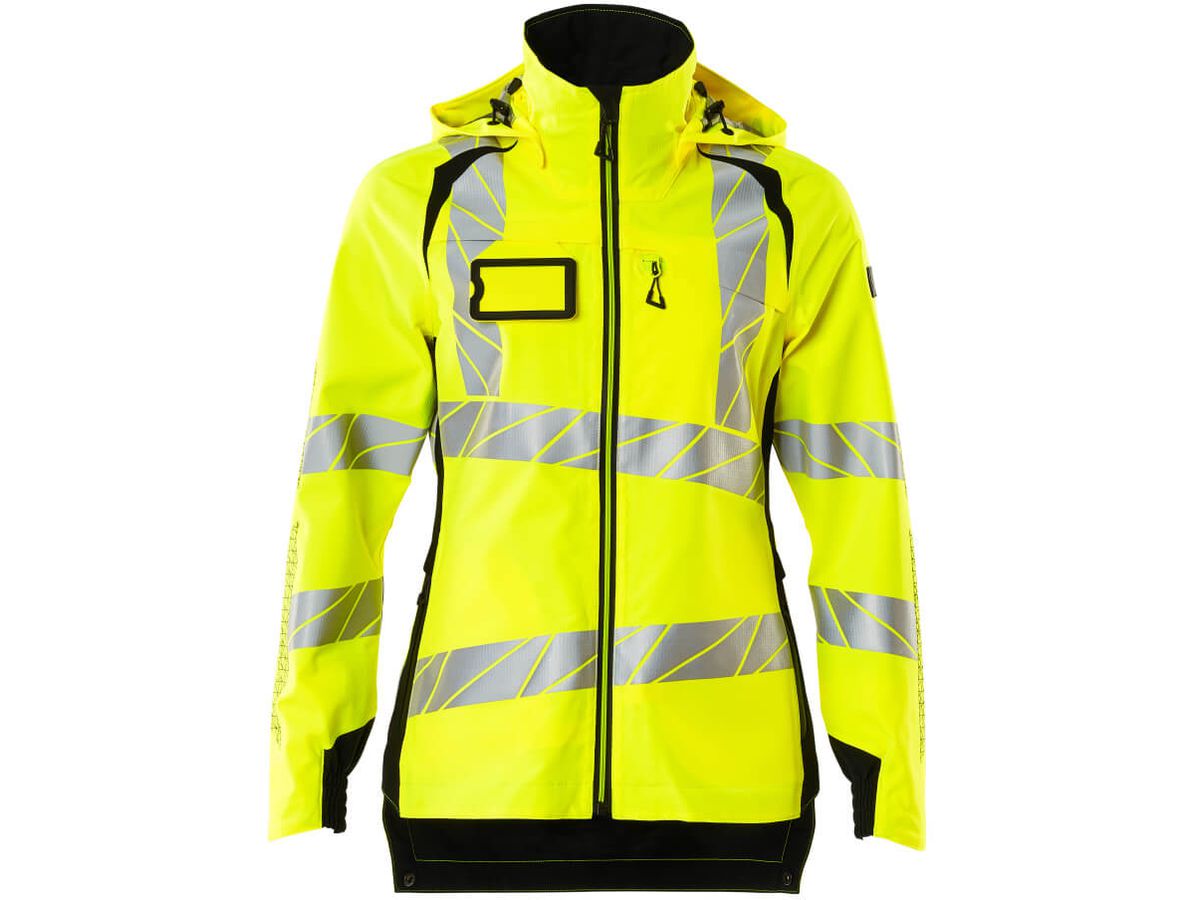 Hard Shell Jacke, Damen, leicht, Gr. M - hi-vis gelb/schwarz, 100 % PES